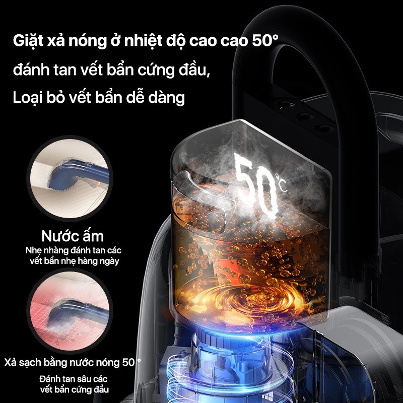 Máy Hút và Giặt Cầm Tay Deerma BY200 Đa Năng Làm Sạch Sofa, Nệm, Rèm , Thảm + Tặng 2 Chai Dung Dịch