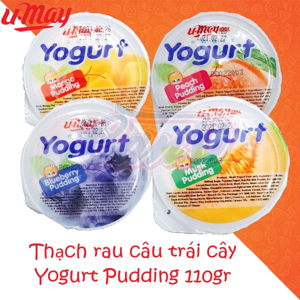 (4 vị) Thạch rau câu trái cây Yogurt Pudding 110gr