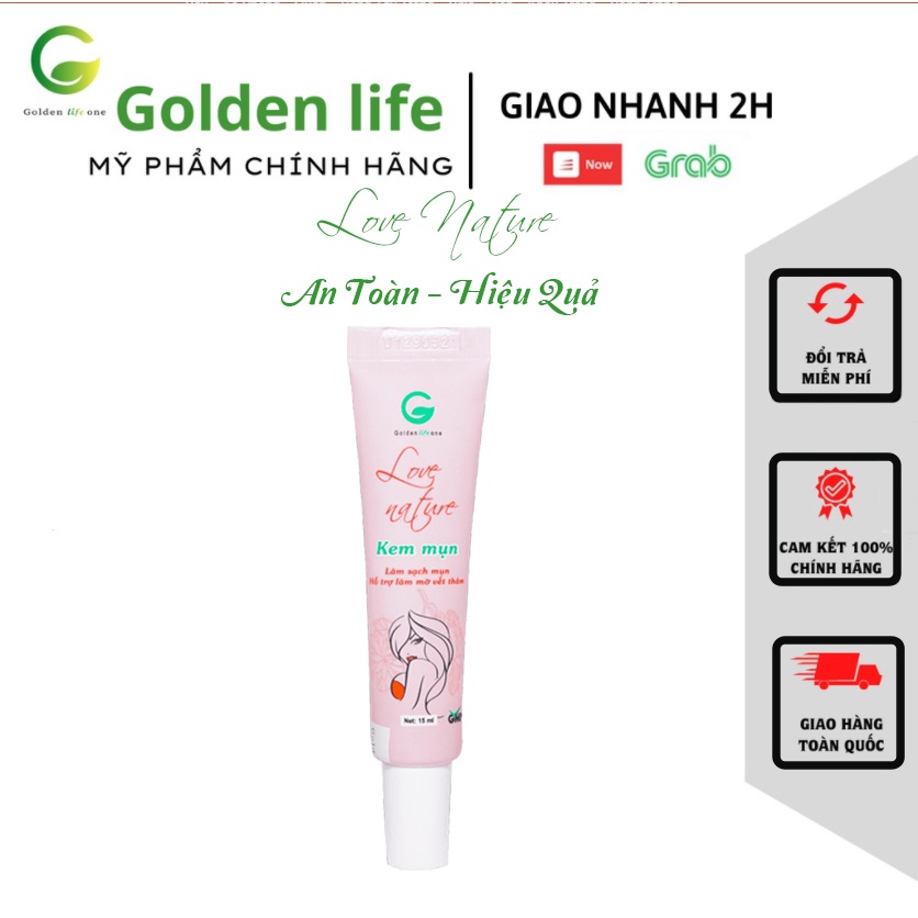 [HÀNG CAO CẤP-CHÍNH HÃNG] KEM MỤN LOVE NATURE TỪ GOLDEN LIFE ONE: HỘP 1 TÚP 15G