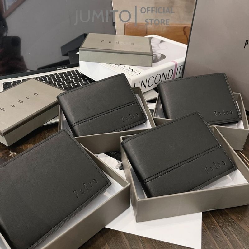 Ví da nam Pre.do cao cấp cầm tay da mềm sang trọng dáng đứng ngang đẹp fullbox JUMITO T1.029.TRON