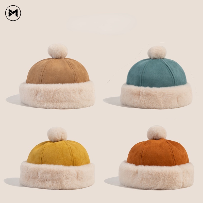 Mũ Thu Đông Chất Da Lộn Dày Dặn Dễ Thương Xinh Xắn Cho Bé 1-5 Tuổi