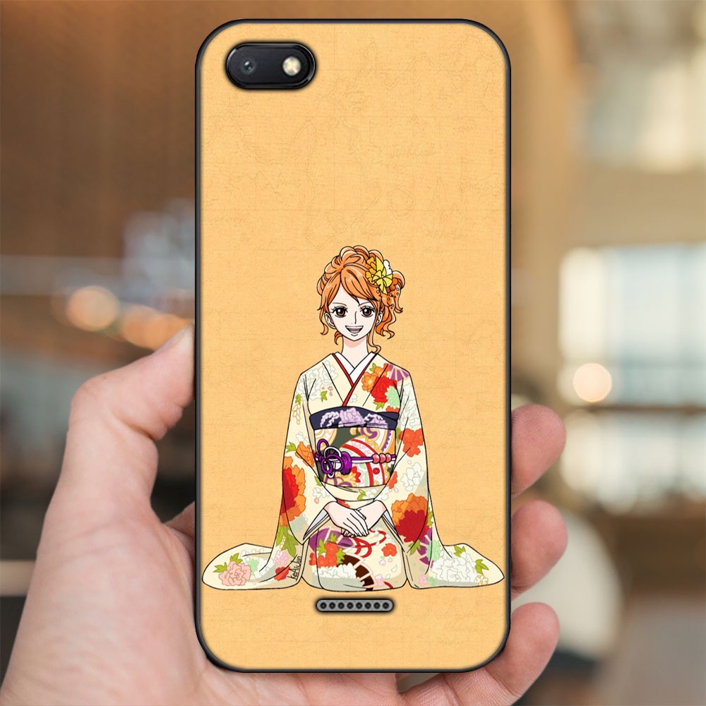 Ốp lưng Xiaomi Redmi 6A viền đen in hình Nami One Piece Đảo Hải Tặc