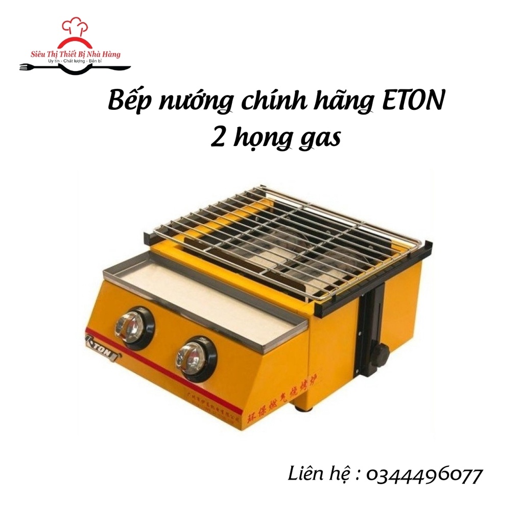 Bếp nướng BBQ, hàu nướng, nem lụi, bánh tráng, Bếp nướng ngoài trời dùng gas 2 họng