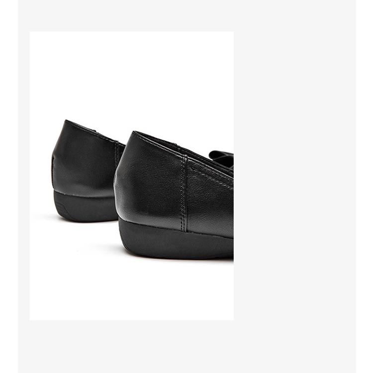 Giày búp bê nữ Dusto mũi đính nơ, da mềm, đế cao 2.5cm