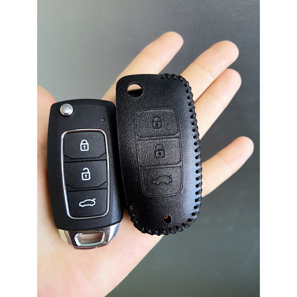 Bao da chìa khoá ô tô chìa độ dạng chìa điện gập 3 nút bấm nút bảo vệ chìa khoá oto cao cấp chống xước