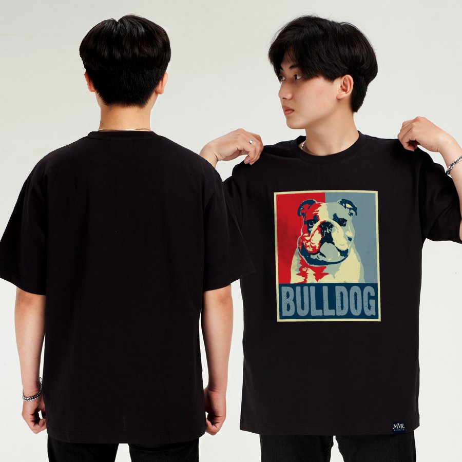 Áo thun nữ nam Chú chó bulldog dễ thương cho sen iu boss MVR  KK3836