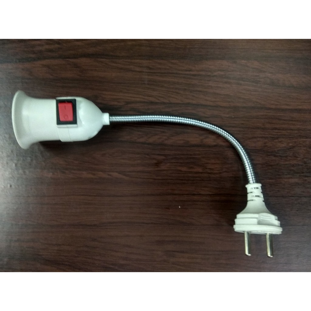 Đui đèn lò xo E27 kèm công tắc phích cắm, tiện lợi dễ dàng điều chỉnh hướng, giá siêu rẻ..