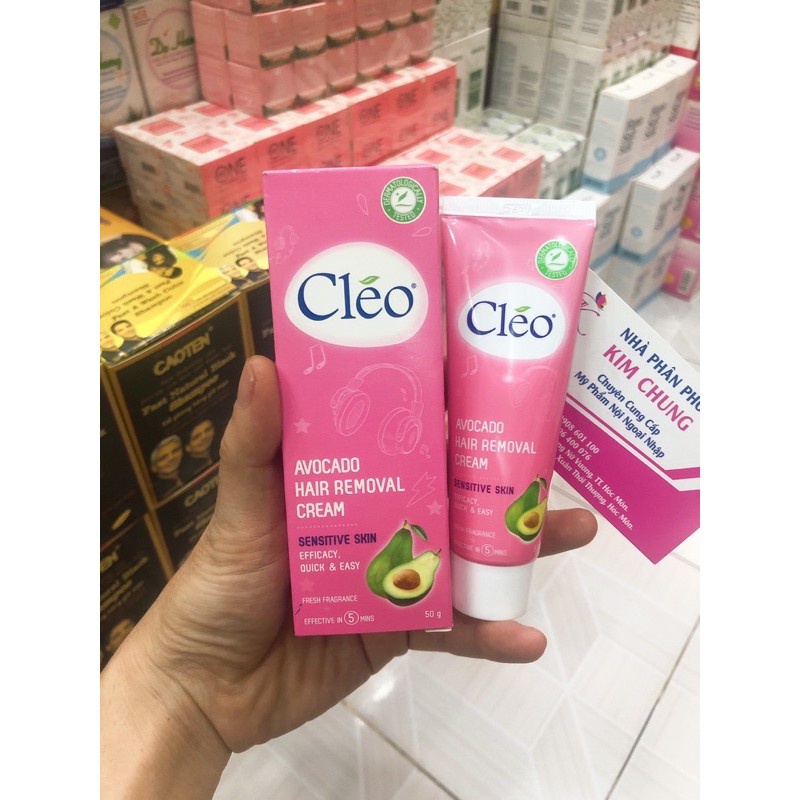 Kem Dưỡng Da ❤ RẺ VÔ ĐỊCH ❤ Kem bơ tẩy lông Cleo 50g (Màu hồng, màu xanh)