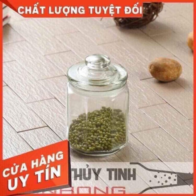 5 HỦ THUỶ TINH TRÒN NẮP HÍT..