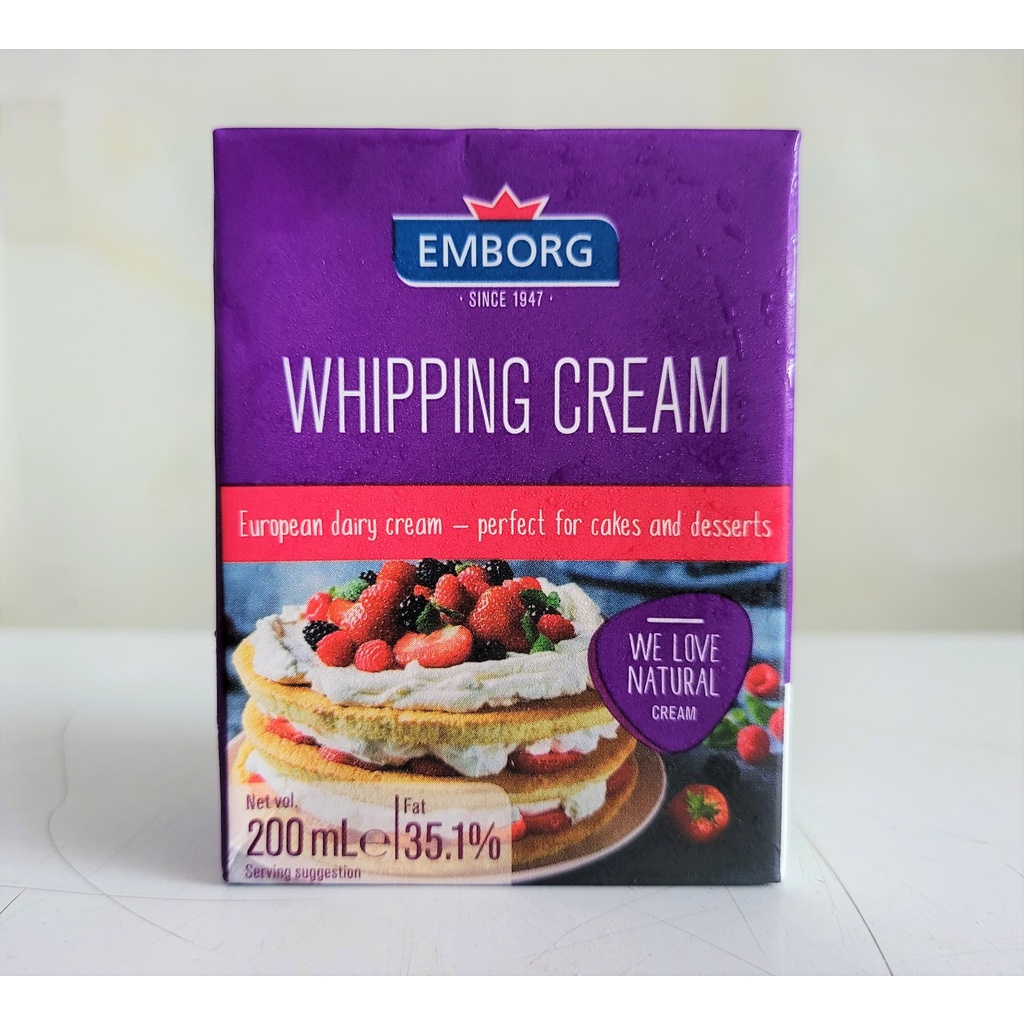 [Hộp nhỏ 200ml] KEM SỮA TIỆT TRÙNG (35.1% chất béo) [Denmark] EMBORG Whipping Cream (halal)