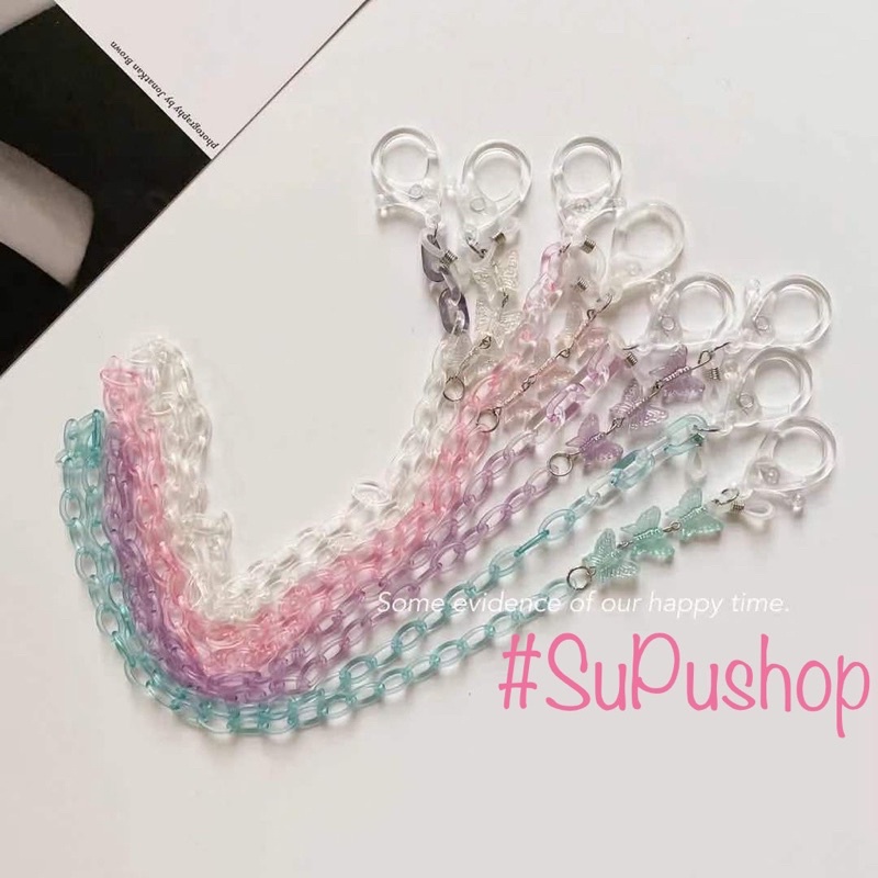 🎀⛓DÂY ĐEO KHẨU TRANG, MẮT KÍNH CHẤT NHỰA TRONG KẾT HỢP TAG BB⛓🎀
