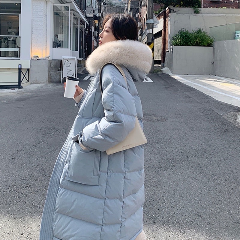 Áo phao mũ lông dáng dài hàng QCCC