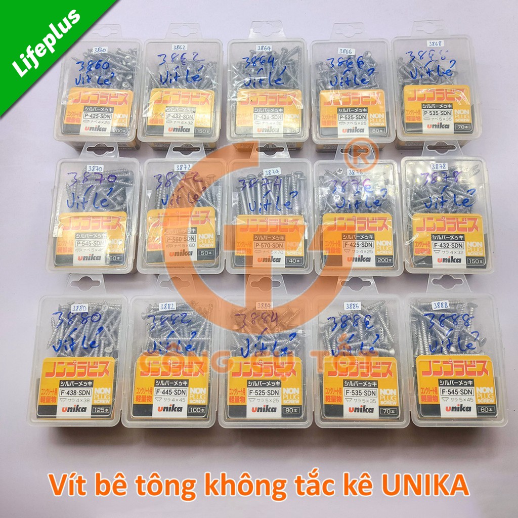 Hộp vít bắt tường không tắc kê Unika Nhật mũ dù