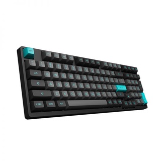 Bàn phím cơ AKKO 3098B - Multi-modes Black & Cyan (Bluetooth 5.0/Wireless 2.4Ghz/Hotswap/Foam tiêu âm/AKKO CS Jelly Sw)