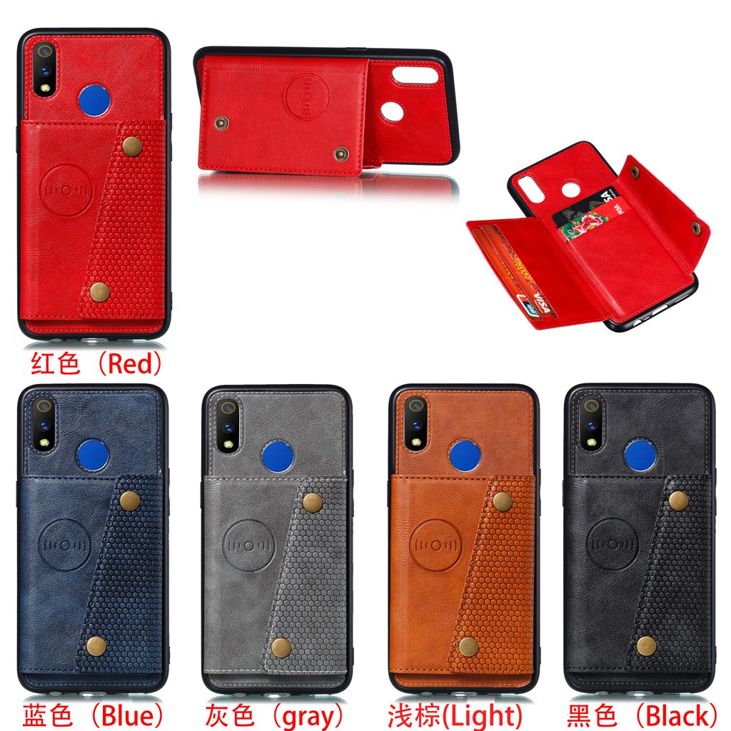 Bao Da Điện Thoại Nắp Lật Nam Châm Dạng Ví Cho OPPO A52 A31 F11 pro Realme 5 6 X50 pro 2020 A8 A92 Ốp