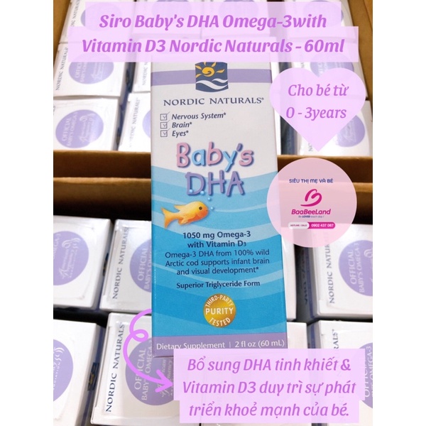 Baby’s DHA Nordic Naturals Mỹ cho bé - Chai 60ml - BAABEELAND