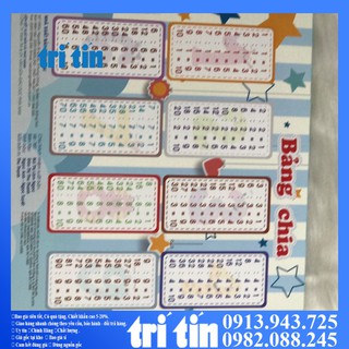 BẢNG CỬU CHƯƠNG,BẢNG CHIA
