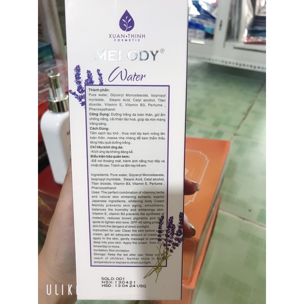 kem MELODY trắng da toàn thân hiệu quá SPF 50+ 300G DÀNH CHO BAN ĐÊM