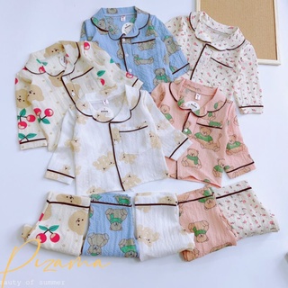 Bộ pijama hình gấu in tràn cute cho bé