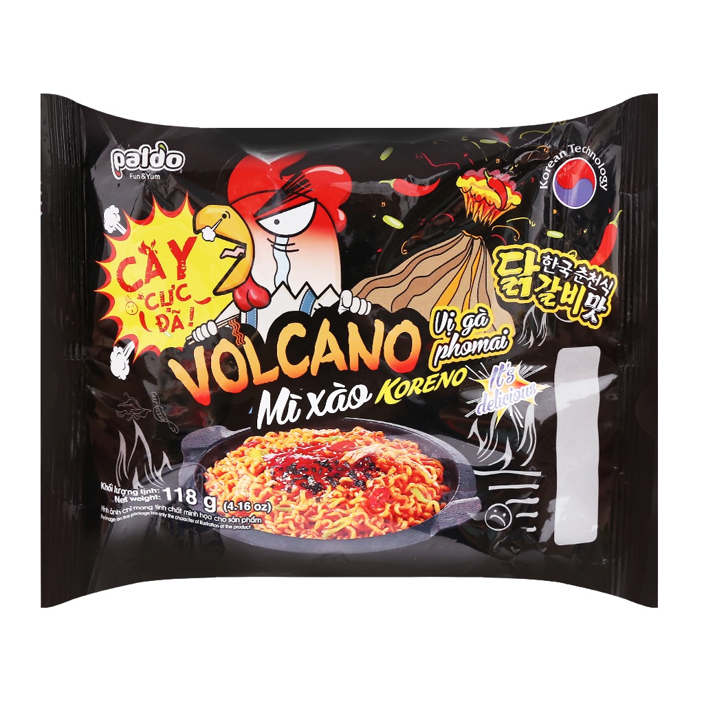 Mì Xào / Mì Trộn Paldo Koreno Jjajangmen Volcano Đủ Vị (Tương Đen, Gà Cay) - Ngon Cực Đã | BigBuy360 - bigbuy360.vn