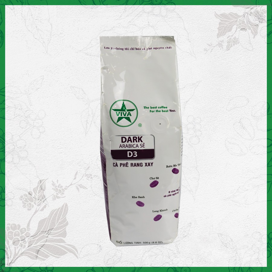 DARK 3 - Cà phê rang xay Truyền Thống Viva Star Coffee gói 500gr, 1000gr: 100% Arabica rang ĐẬM