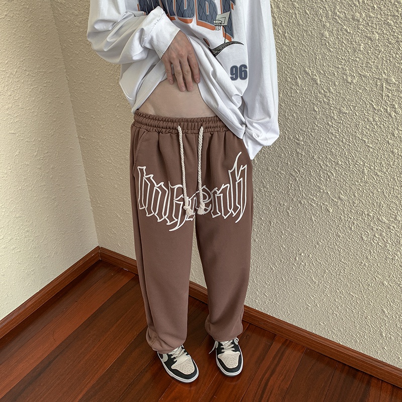 NRVP Quần Thể Thao Nữ Ống Rộng Phong Cách Đường Phố Hàn Quốc Mới