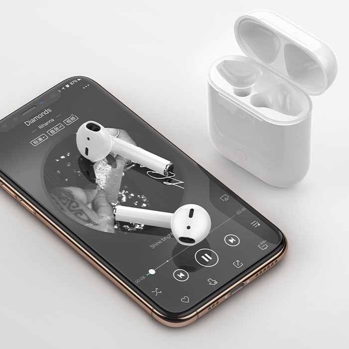 Tai nghe bluetooth không dây TWS inpods i12 có vỏ bảo vệ cho ios và android chất lượng âm thanh trung thực cao