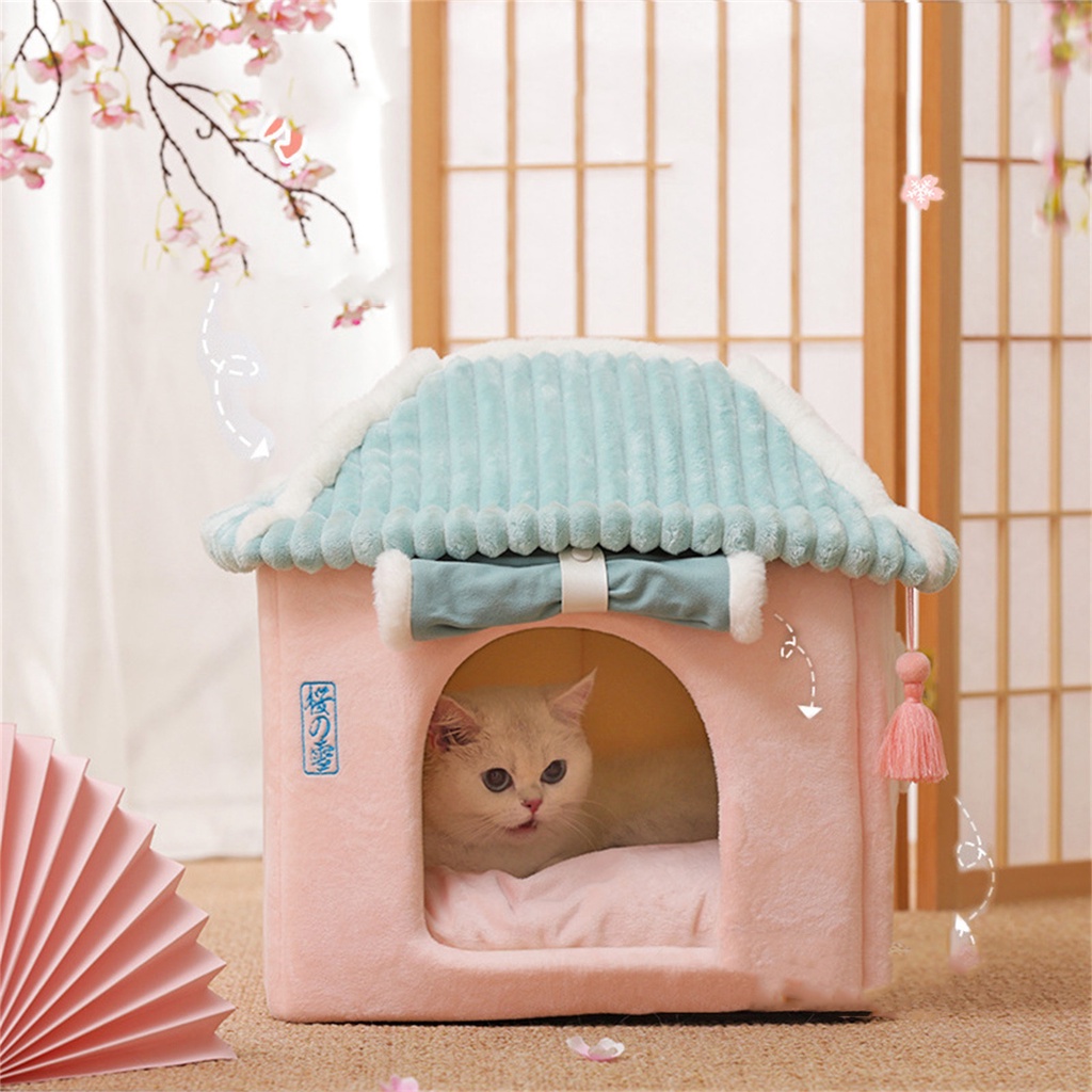 Hàng Sẵn Nhà đệm mèo Ấm áp mềm mại có thể tháo rời hình vuông Ổ cho chó dễ mèo thương cực xinh【Tennessee052】