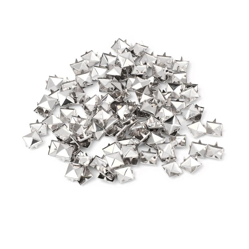 Vonl Set 100 Đinh Tán Kim Loại Hình Vuông Dùng Để Trang Trí Giày Dép / Thắt Lưng diy