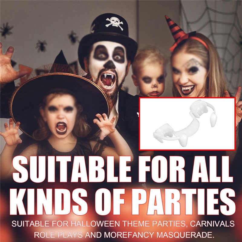 Răng Nanh Giả Ma Cà Rồng Hóa Trang Halloween Mới