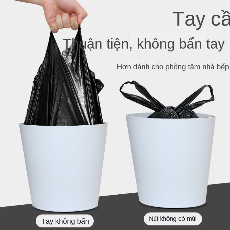 Túi đựng rác hộ gia đình dày xách tay loại vest dùng một lần màu đen vừa và lớn nhà bếp bán buôn túi nhựa