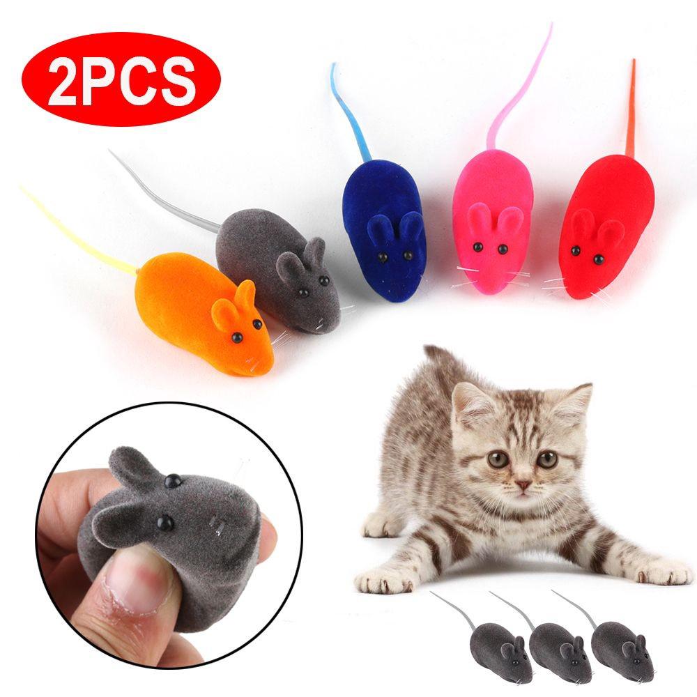 2 Chuột giả đồ chơi có âm thanh thú vị cho mèo