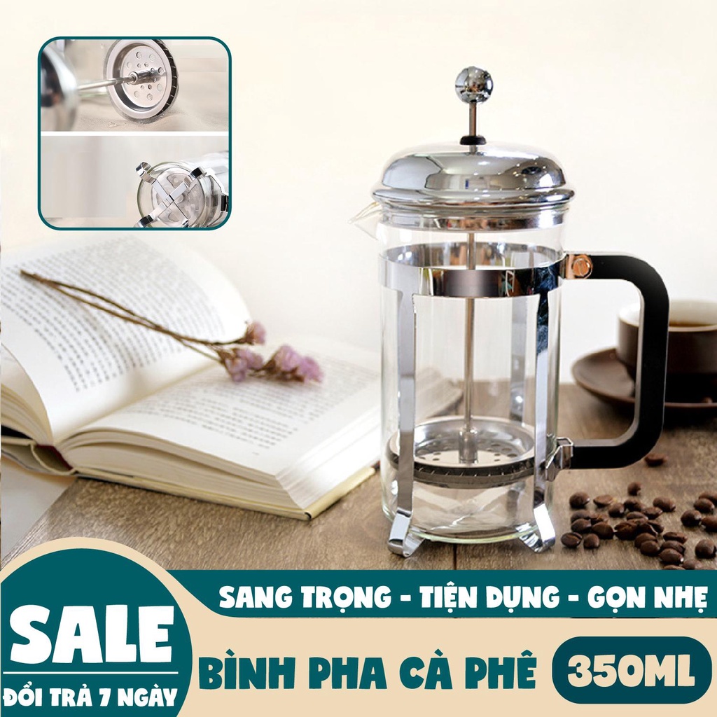 Bình Pha Cafe Kiểu Pháp 350ml Chuẩn French Press