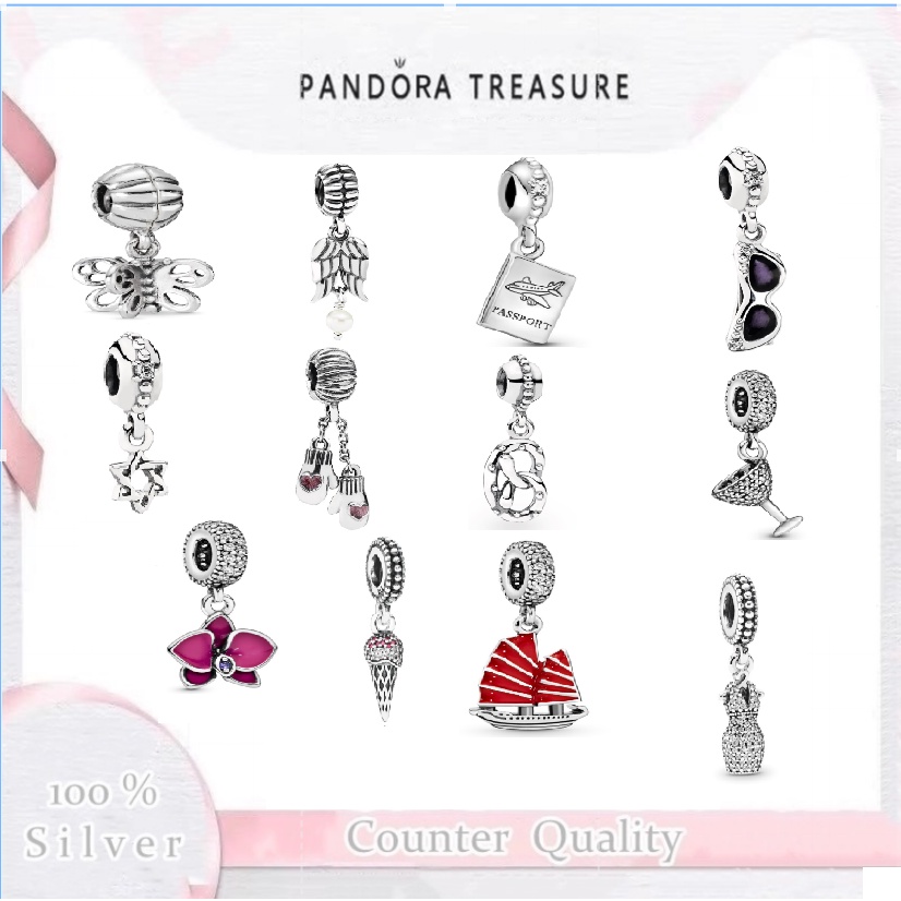 Pan Mặt Dây Chuyền Hình Bướm / Kính Mát / Thuyền Buồm Bằng Đồng Mạ Bạc Đính Hạt DIY dora dora