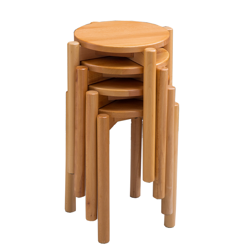 Ghế gỗ rắn có thể được xếp chồng lên nhau băng ghế đẩu Ghế bàn ăn ghế học sinh thời trang ghế sofa sáng tạo nhà nhỏ Bắc 