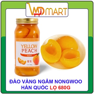 Đào vàng ngâm Nongwoo Hàn quốc lọ 680g