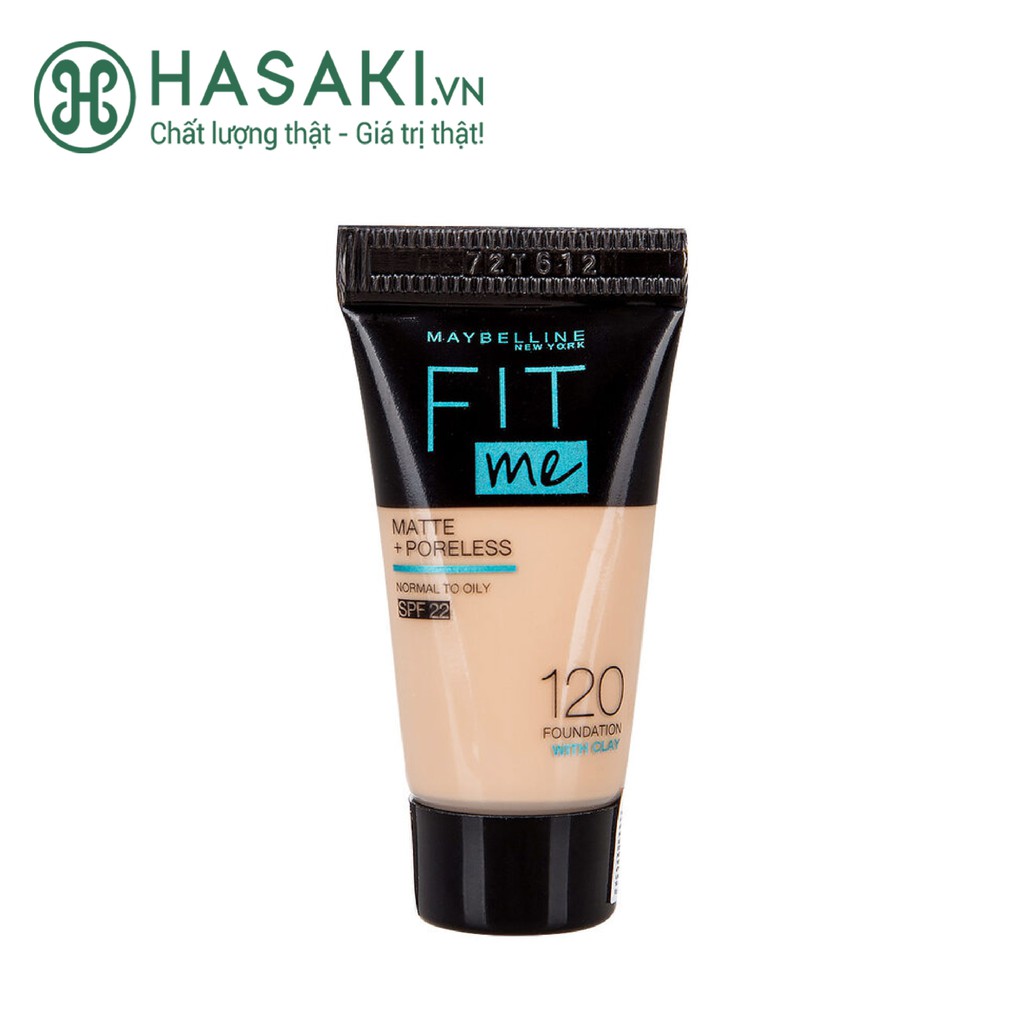 Kem Nền Maybelline Mịn Nhẹ Kiềm Dầu Chống Nắng Fit Me Matte Poreless Foundation SPF 22 #120 Classic Ivory 5ml