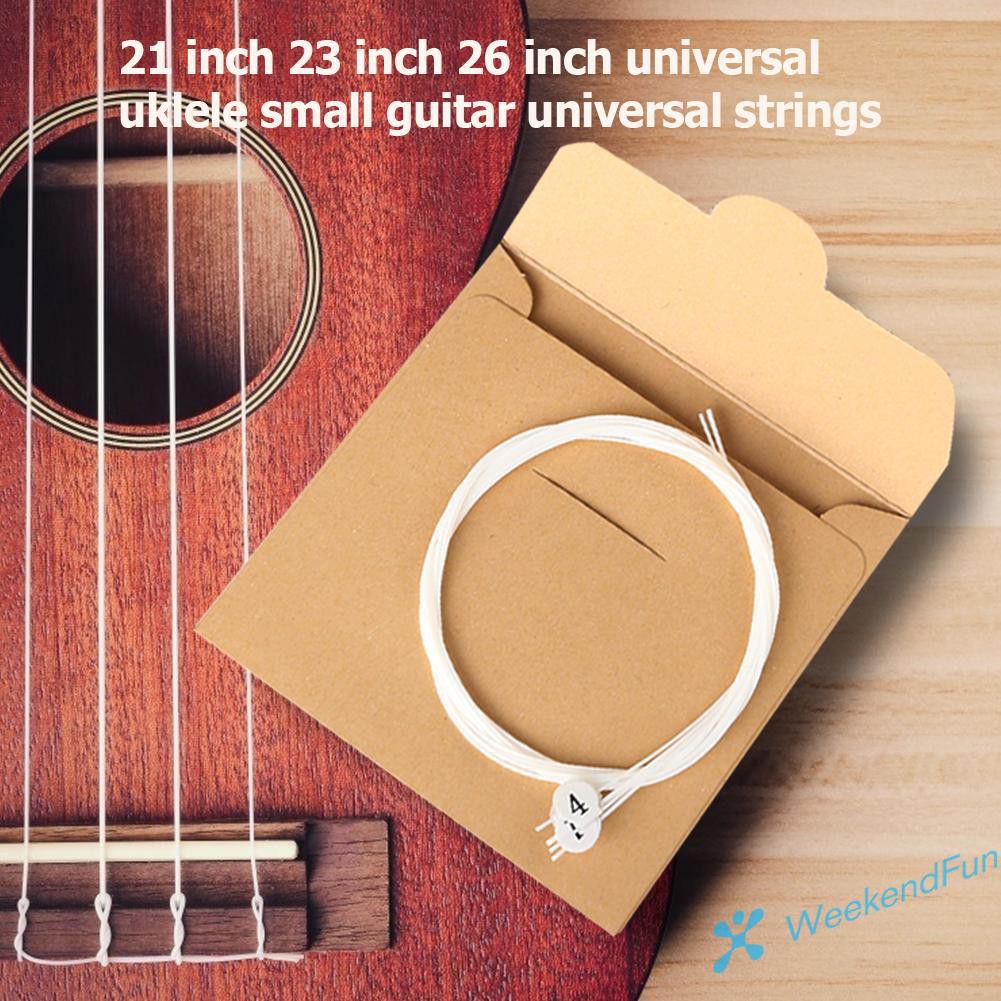 Set 4 Dây Thay Thế Màu Trắng Cho Đàn Ukulele 21 23 26 Inch