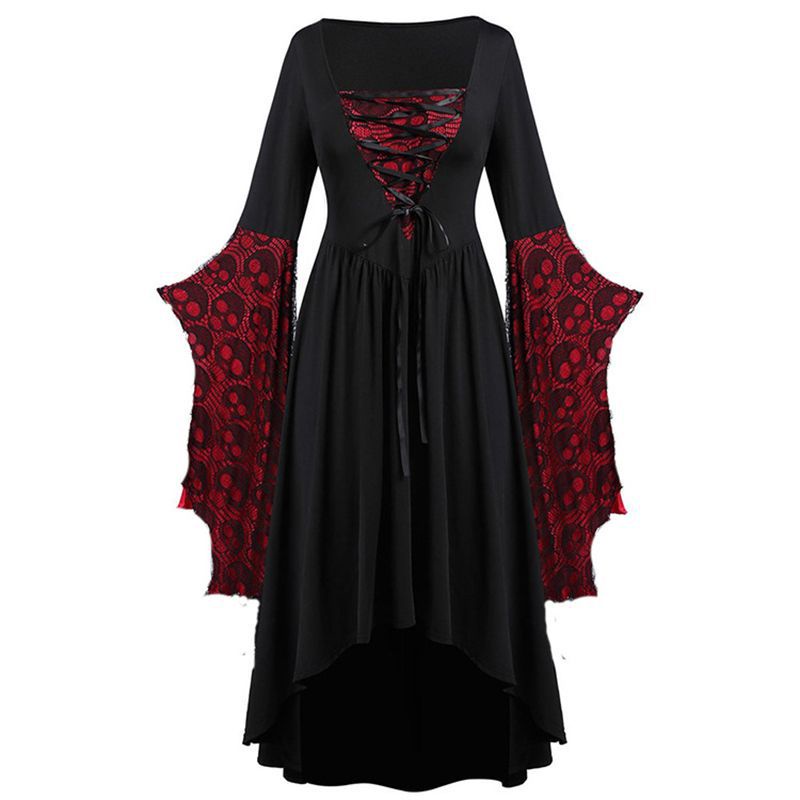 2022 Women Ladies Medieval Renaissance Gothic Witch Cosplay Retro Fancy Dress Costume