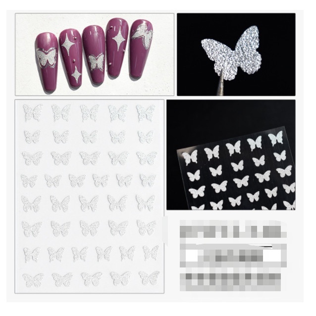 Sticker lấp lảnh trang trí nail MÃ SAO TIM GẤU