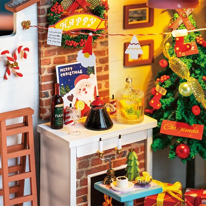 Mô Hình Gỗ 3D Lắp Ráp ROBOTIME Rolife Nhà Tí Hon Snow House  DG18