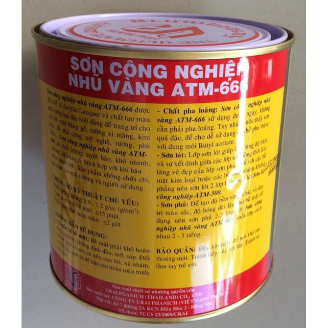 Sơn nhũ vàng ATM 666 dùng cho kim loại, gỗ (875ml)