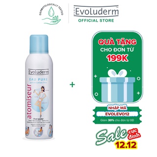 Xịt khoáng Evoluderm giúp dưỡng ẩm cấp nước và làm dịu làn da Atomiseur Eau Pure 150ml