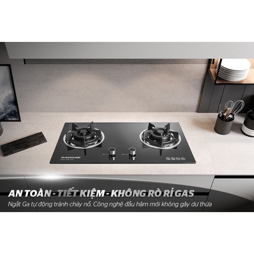 Bếp gas âm kính Sunhouse SHB7736 -
