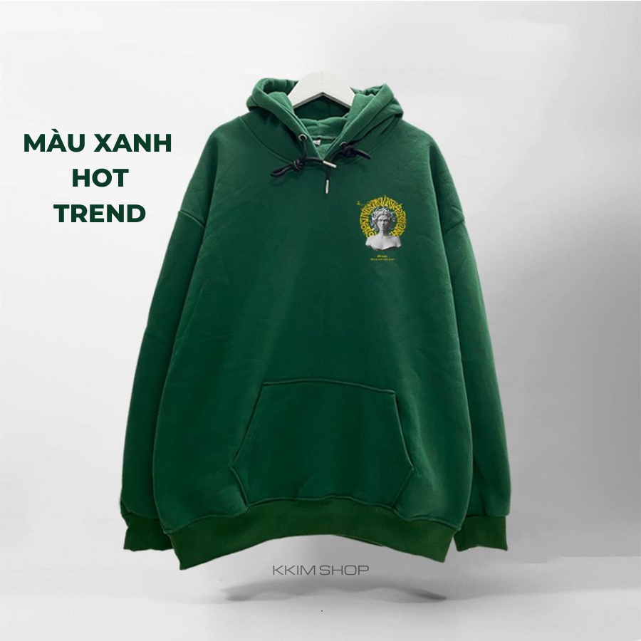 Áo Nỉ HOODIE MIKENCO Medusa, Áo hoodie XANH LÁ unisex nam nữ form rộng oversize chất liệu Nỉ bông cao cấp KKIM SHOP