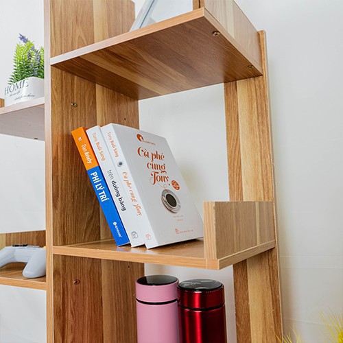Kệ sách gỗ xương rồng gỗ MDF cao cấp, 8 ngăn , KT 120x50x20cm - DORIS ACCESSORIES