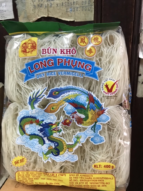 bún khô long phụng 10 vắt gói 400g