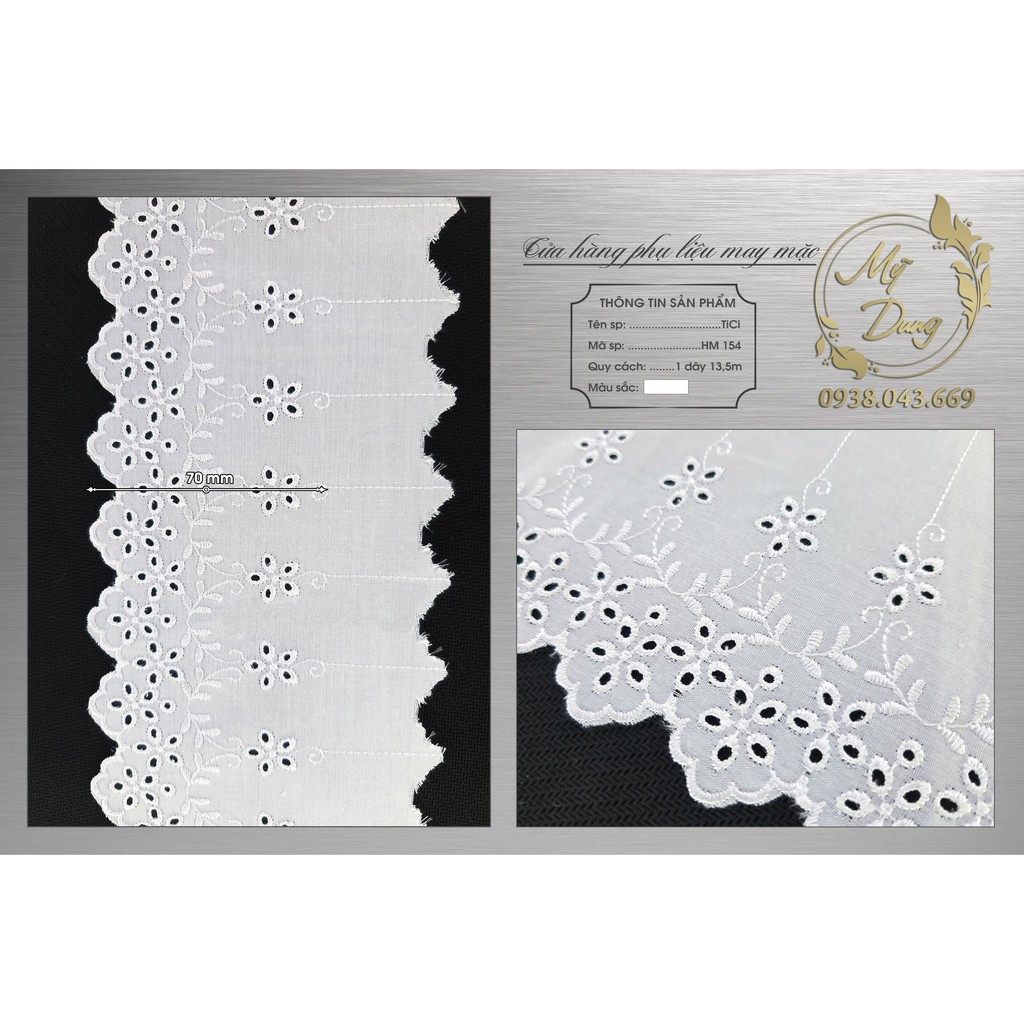 Vải may tay áo, khăn choàng Hijab - TiCi (Dây dài 13,5 mét) - MS 154