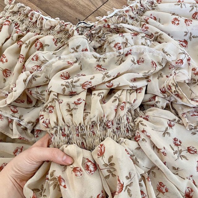 VÁY TRỄ VAI VOAN HOA XẾP BÈO XINH XẮN - ROLL DRESS | BigBuy360 - bigbuy360.vn