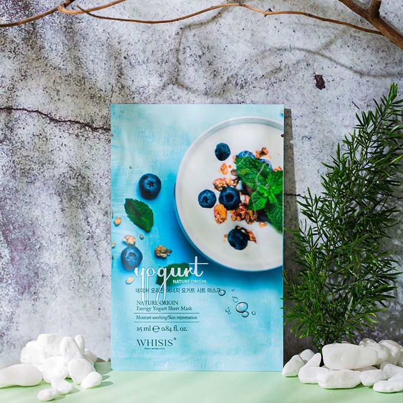 Mặt Nạ Dưỡng Da Sữa Chua Whisis Nature Origin Energy Yogurt Sheet Mask Làm Giảm Nám, Sáng Da 25ml